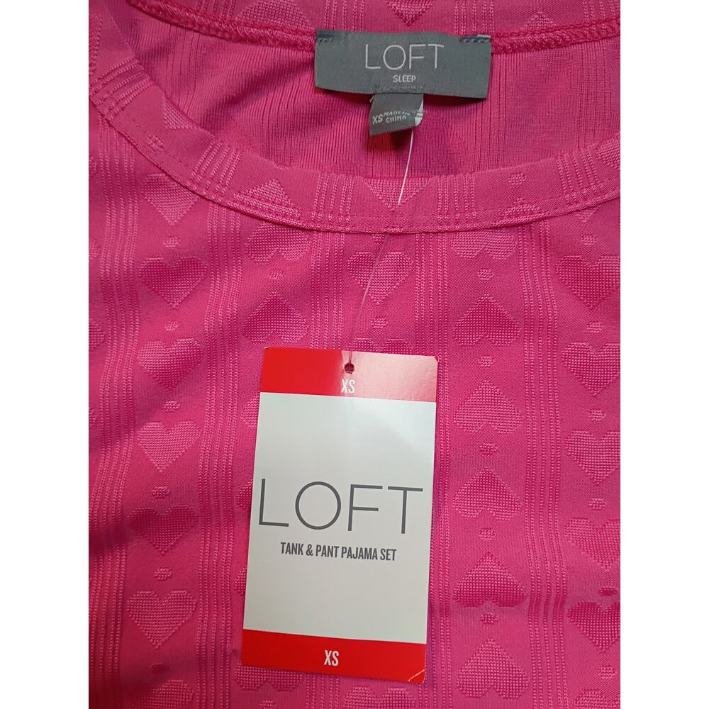 Loft Women's Valentine's Set - Pink Tank & Patterned Pants nwt xs - Picture 2 of 9